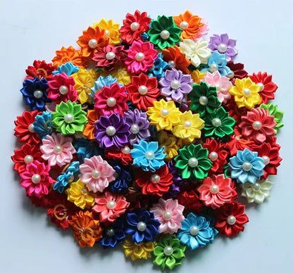 20PCS Pet Bows Dog Hair Bows for Puppy Yorkshirk Small Dogs Hair Accessories Grooming Bows Rubber Bands Dog Bows Pet Supplies