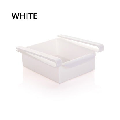 ABS Slide Storage Rack Organizer Adjustable Refrigerator Shelf Holder Drawer Organiser Space Saver Fruit Snack Kitchen Rack Shel