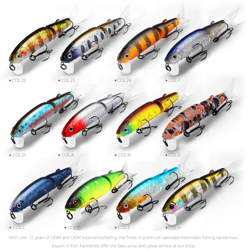 Bearking 11.3cm 13.7g  Hot Fishing Lure Minnow Quality Professional Bait Swim Bait Jointed Bait Equipped Black or White Hook