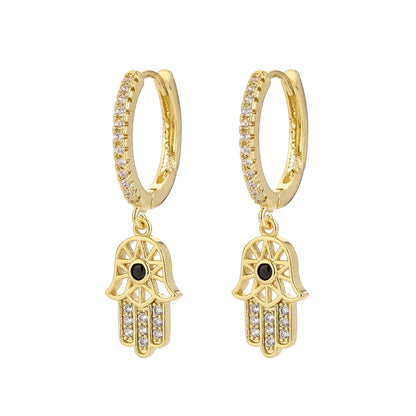 SIPENGJEL Fashion Blue Crystal Turkey Evil Eye Dangle Earrings for Women Gold Plated Cute Unique Earrings Trendy Jewelry 2023