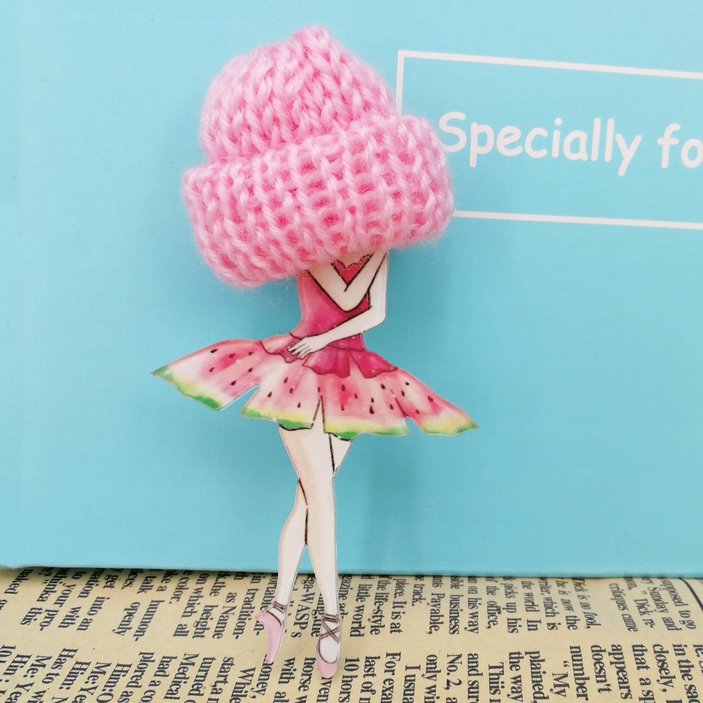 Fashion Brooch Pins for Woman Brooches Cute Girls Cartoon Models Acrylic Brooches Kawaii Pompom Clothing Jewelry Accessories