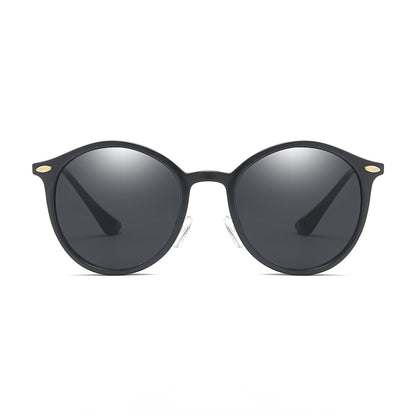 DEWITT | Retro Horn Rimmed Keyhole Bridge Round Sunglasses Circle