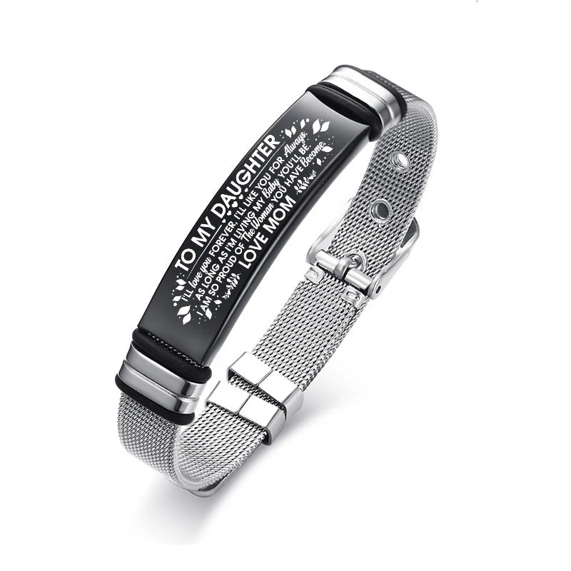 Meaeguet Personalized Bangle Men's Slide Mesh Bracelet Customized Name Wristband Stainless Steel Male Bileklik Pulseira