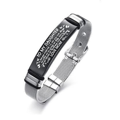 Meaeguet Personalized Bangle Men's Slide Mesh Bracelet Customized Name Wristband Stainless Steel Male Bileklik Pulseira