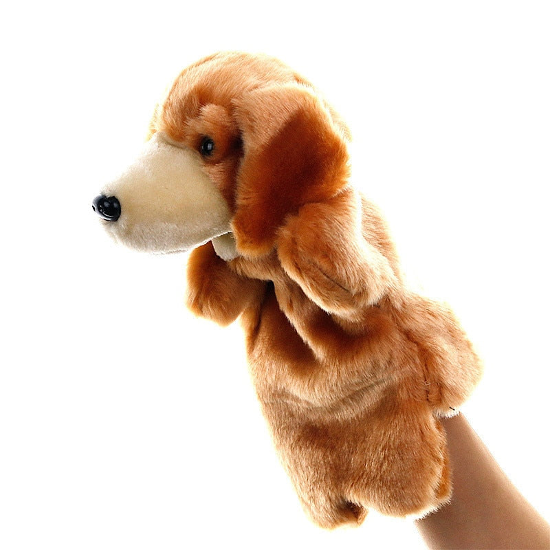 Animal Hand Puppet Dog Dolls Plush Hand Doll Early Education Learning Baby Toys Marionetes Fantoche Puppets for Telling Story