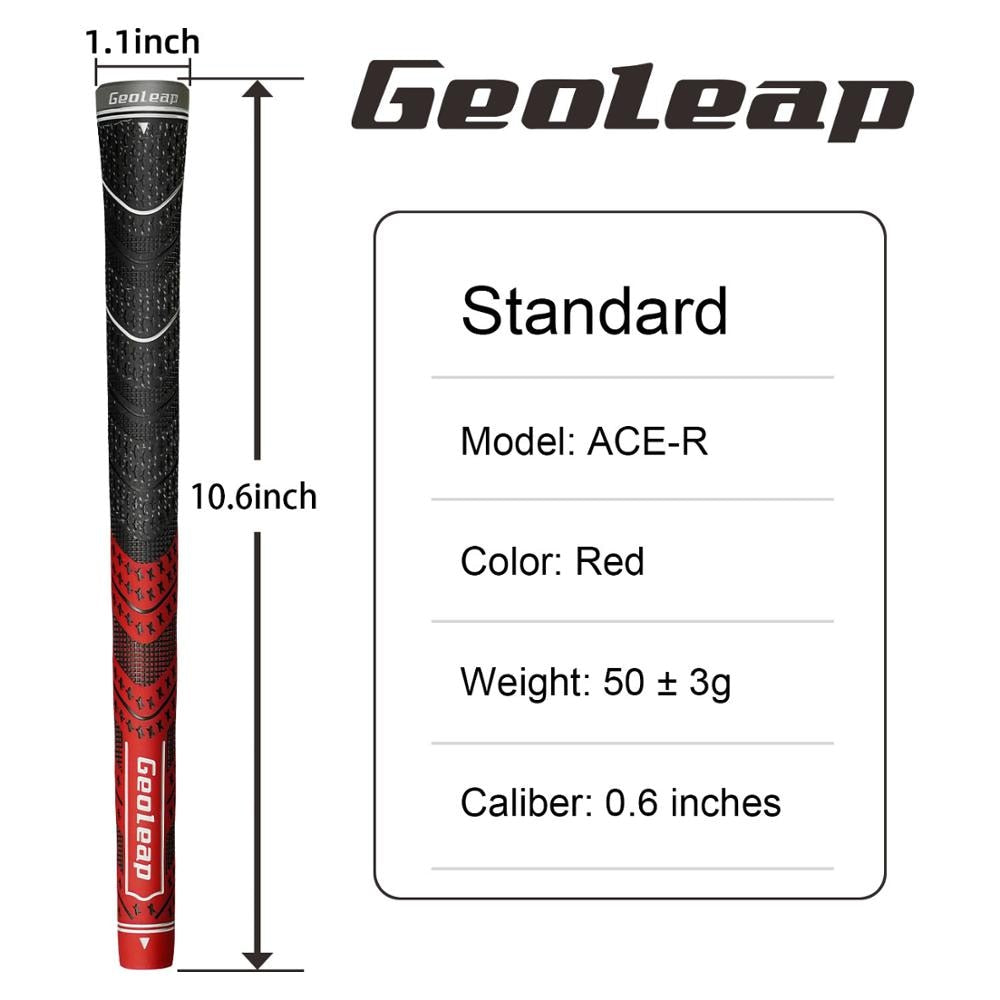 Geoleap Golf Grips 10pcs/Lot, Back Rib，Multi Compound  Hybrid Golf Club Grips, Standard, 7 Color. Fress Shipping