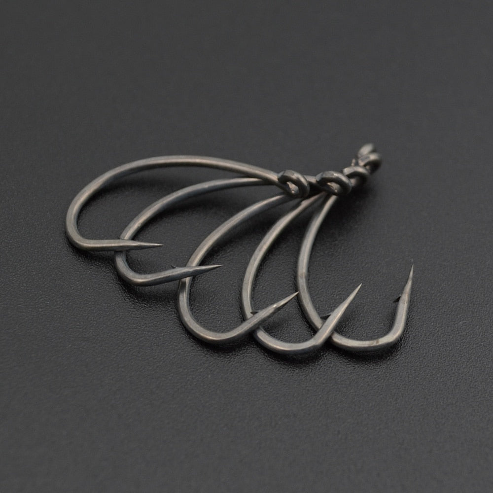100pcs Coating High Carbon Stainless Steel Barbed Carp Fishing Hooks Pack With Retail Original Box 8003