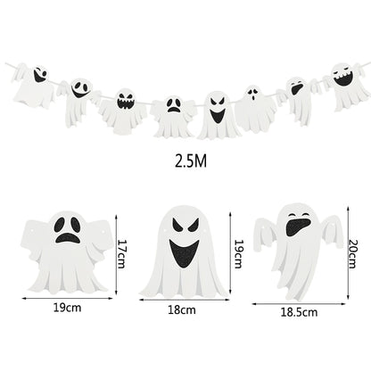 2023 Year Happy Halloween Banner Garland for Halloween Home Hanging Ornament Decorations Kids Child Favors Creative