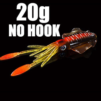 SUNMILE Fishing Soft Squid Lure 20g/60g/80g/100g/120g/150g Luminous/Uv Squid Jig Fishing Lures for Sea Fishing Wobbler Bait