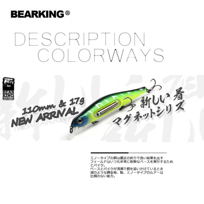 BEARKING 11cm 17g  Magnet System SP Top Hard Fishing Lures Minnow Quality Baits Wobblers Fishing Tackles