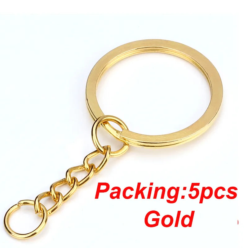 Louleur Key Chain Key Ring Keychain Bronze Rhodium Gold Color 28mm Long Round Split Keyrings DIY Jewelry Making