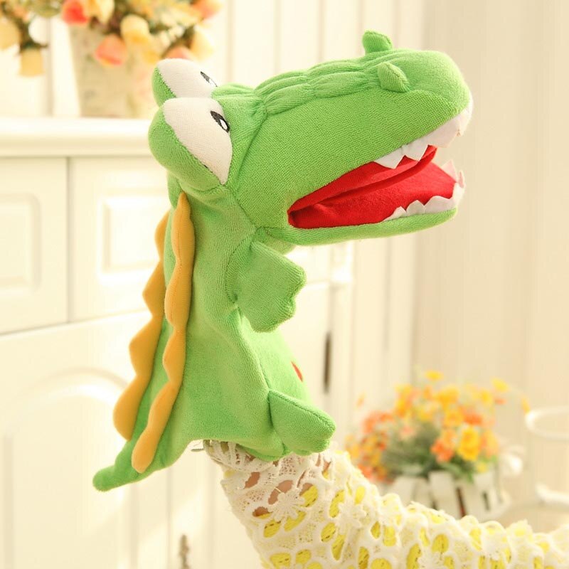 Dinosaur Shark Crocodile Plush Puppets Stuffed Lifelike Frog Hand Puppets for Kids Plush Soft Animal Puppets Doll Kids Toys