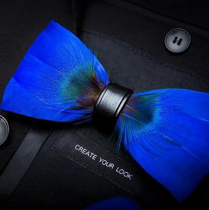 RBOCOTT Feather Bow Ties Men's Luxury Bowtie With Box Fashion Peacock Feather Bow Ties for Men Business Party Wedding