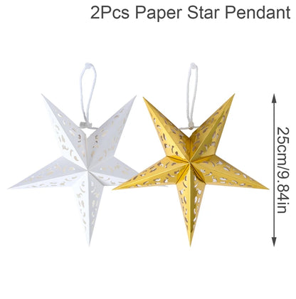 30-75cm Hollow Star Hanging Pendant Eid Mubarak Christmas Ramadan Decoration 2024 Islamic Muslim Party Decor Ramadan Kareem