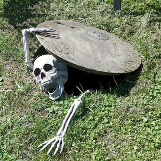 Halloween Prop Skull Skeleton Horror Tombstone Skull Gauze Decoration Halloween Home Garden Decor Haunted House Scary Party