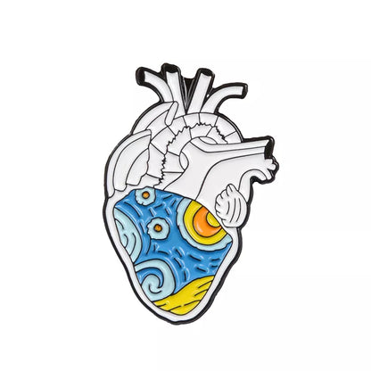 19style Anatomical Heart Enamel Pins Medical Anatomy Brooch Heart Neurology Pins for Doctor and Nurse Lapel Pin Bags Badge