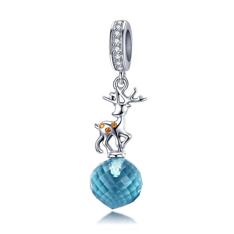 Bamoer 925 Sterling Silver Jewelry Christmas Collection Charm for Women Girl DIY Jewelry Fit Original Bracelet Bangle