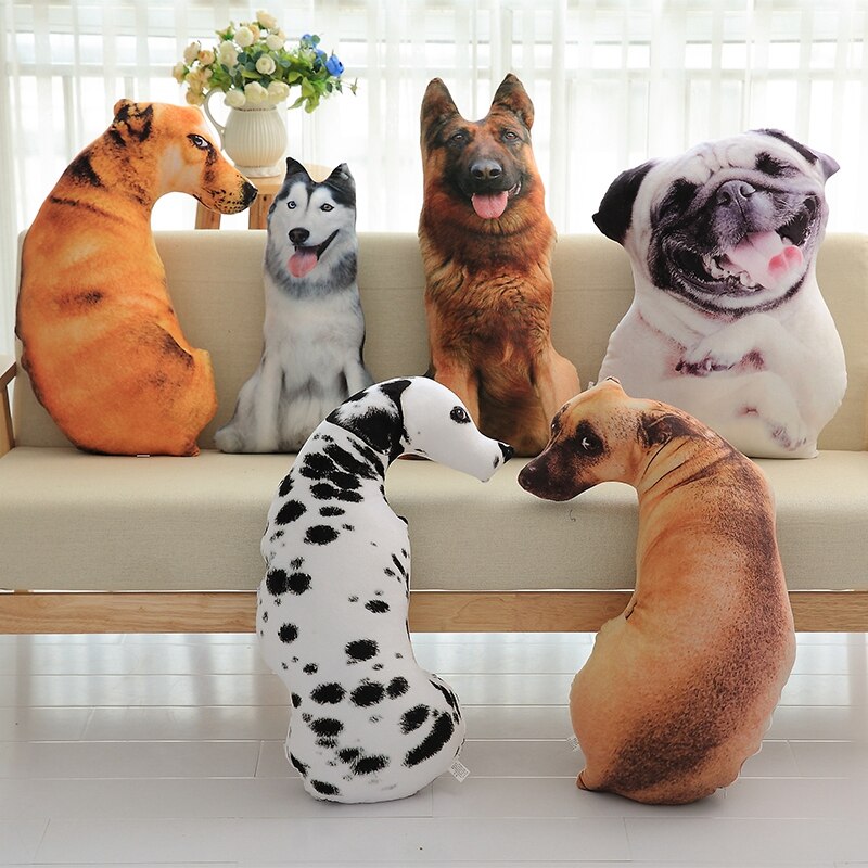 1PCS 50CM 3D Simulation Cat Plush Stuffed Soft Pillow Cute Lifelike Dog Sofa Bedroom Cushion Kids Toys Home Decoration