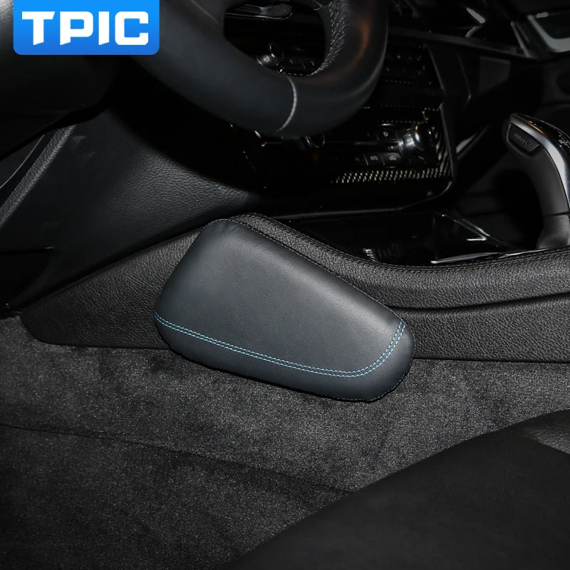 TPIC Leather Leg Cushion Knee Pad for BMW E46 E90 E92 E60 F30 F20 F22 F10 X1 X3 X4 X5 X6 2 3 5 7 Series Interior Car Accessories