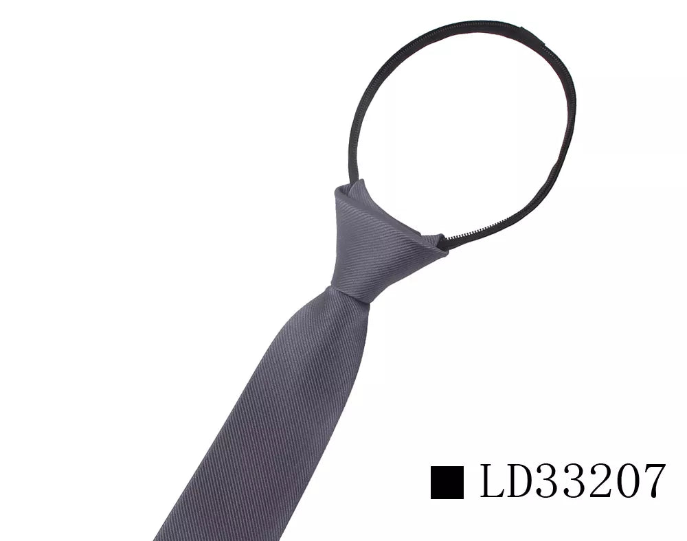 Zipper Necktie for Men Women Tie for Boys Girls Suits 6cm SolidTies Slim Girls Neck Tiie Gravatas Rubber Pre-Tied Tie