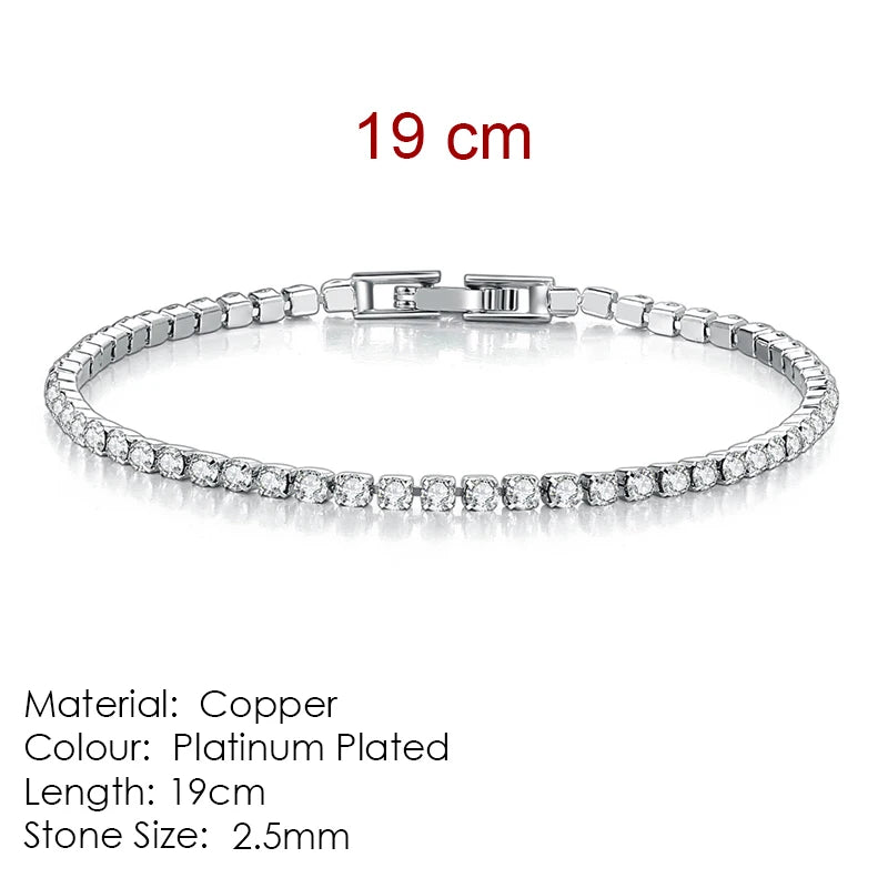 ZHOUYANG Tennis Bracelet for Women Luxury Style 4 Color 4 Claws Mosaic Cubic Zirconia Silver Color Jewelry
