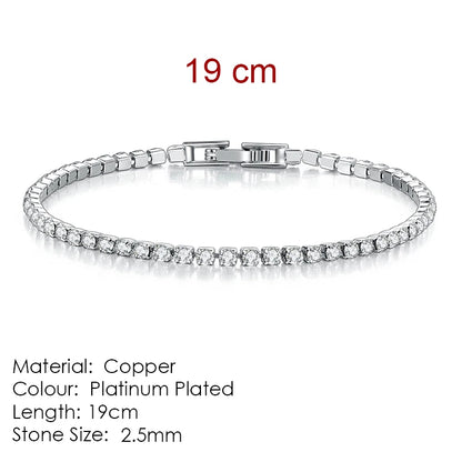 ZHOUYANG Tennis Bracelet for Women Luxury Style 4 Color 4 Claws Mosaic Cubic Zirconia Silver Color Jewelry