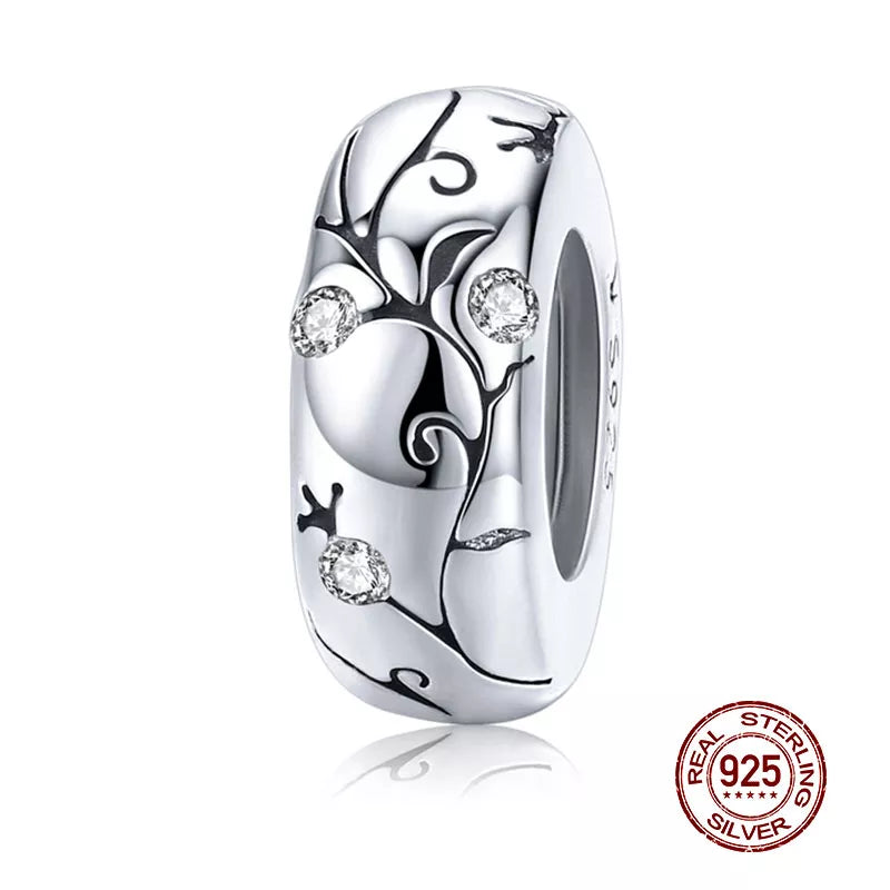 WOSTU 925 Sterling Silver Animal Cat Charm Pendant Heart Family Ladybug Bee Beads Fit Original Bracelet DIY Jewelry for Women
