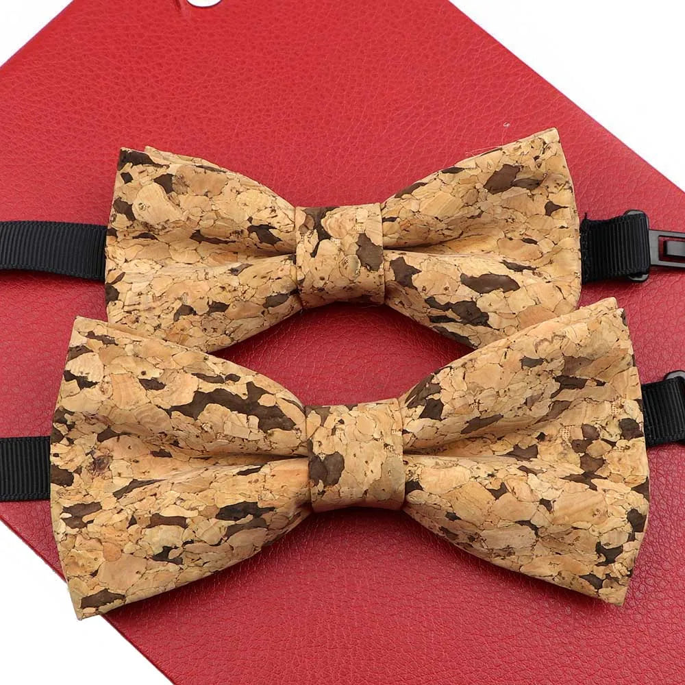 Fashion New Cork Wood Parent-Kid Bowtie Sets Fancy Adjustable Butterfly Handmade Bow Tie Wedding Party Neckwear Family Accessory