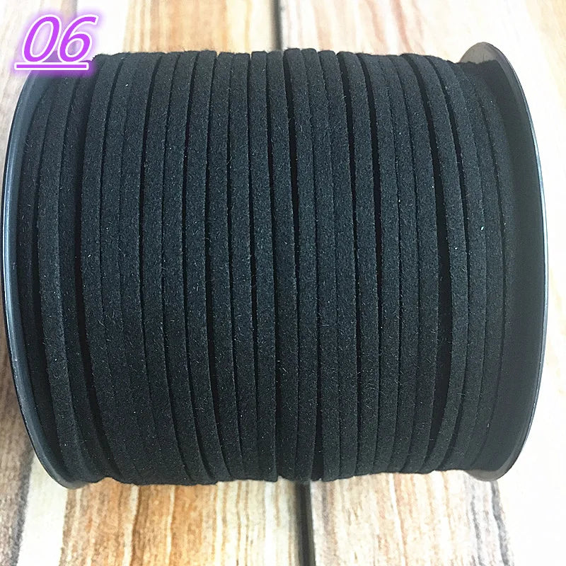 NEW 5yards/Lot 3mm Double Sided Suede Braided Cord Korean Velvet Leather Handmade Beading Bracelet Jewelry String