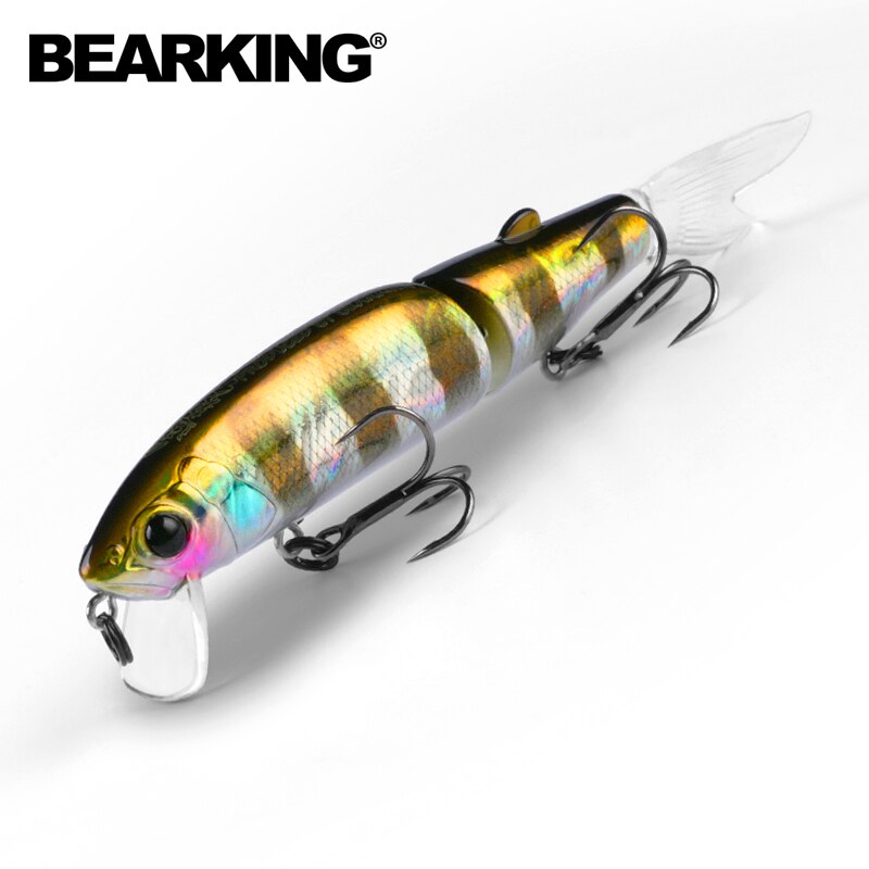 Bearking 11.3cm 13.7g  Hot Fishing Lure Minnow Quality Professional Bait Swim Bait Jointed Bait Equipped Black or White Hook
