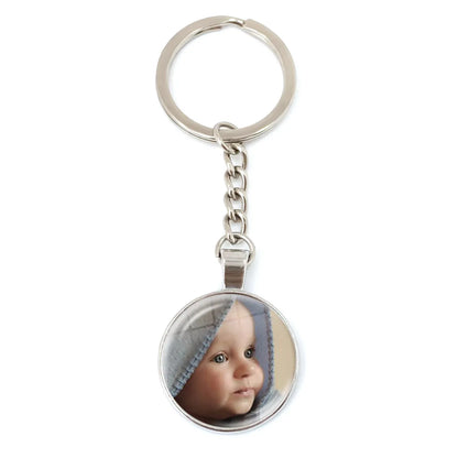 Personalized Custom Keychain Photo Mum Dad Baby Children Grandpa Parents Custom Designed Photo for Family Anniversary
