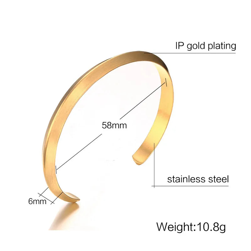 ZORCVENS Women and Men 8mm Width Surface Bracelet Bangle Stainless Steel Bracelet Men Silver Color/Gold/Black/Rose Gold 4 Color