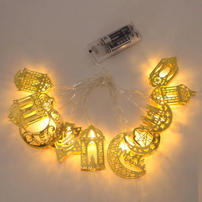 Ramadan Decoration Plastic Lantern Led String Lights Ramadan Kareem Decor Eid Mubarak Al-Fitr Eid Festival Party Supplies