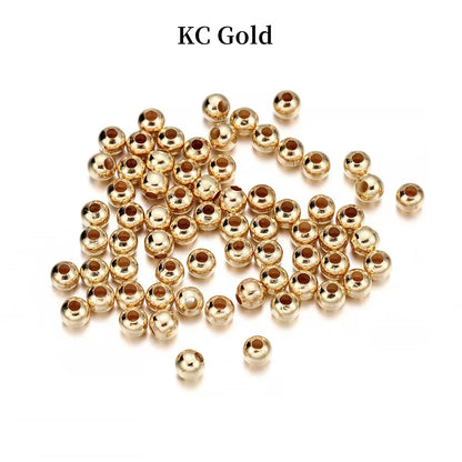 30-500pcs/Lot 2 2.5 3 4mm Gold Color Round Spacer Beads Ball End Seed Metal Bead for Jewelry Making Findings Accessories Supplie