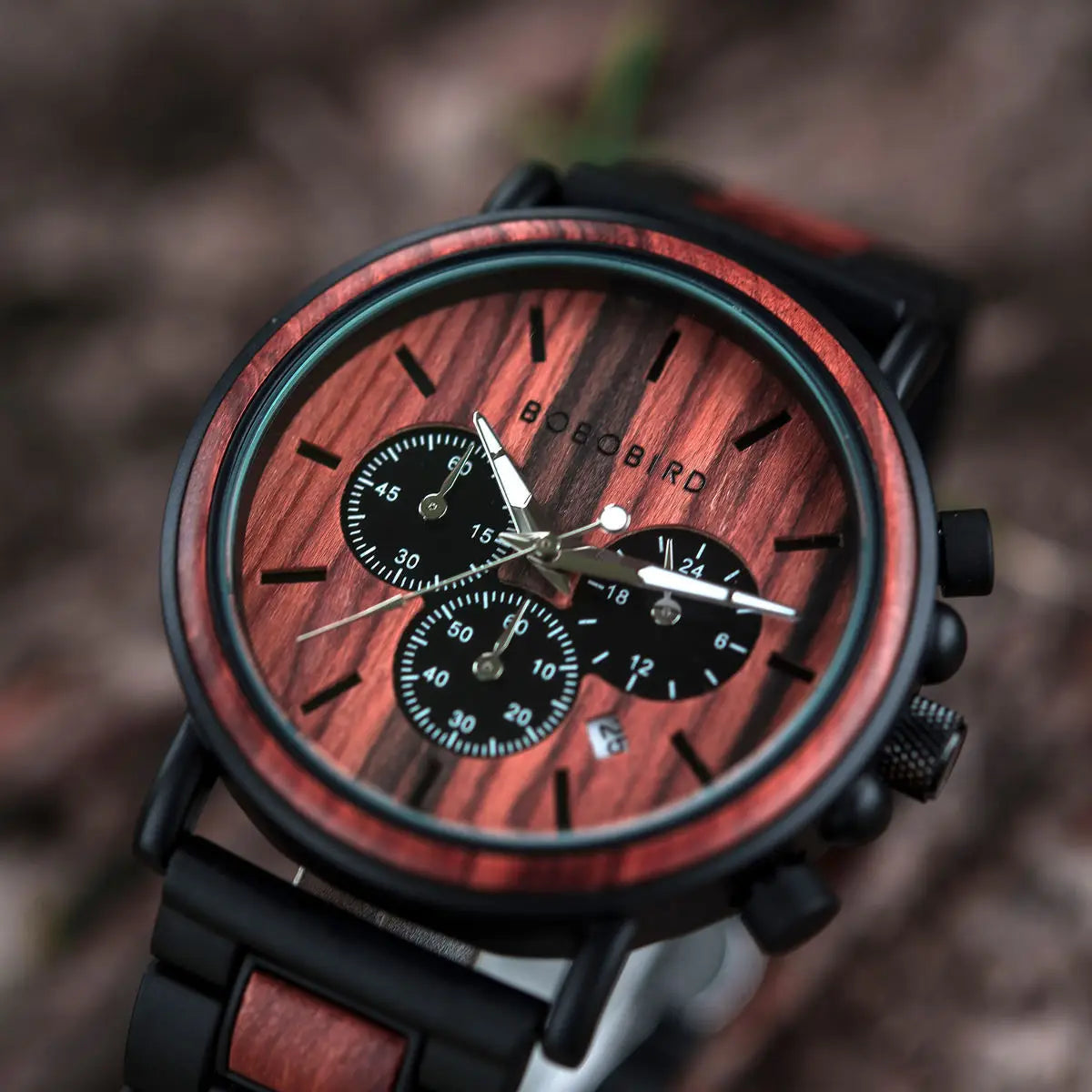 BOBO BIRD Wooden Men Watches Relogio Masculino Top Brand Luxury Stylish Chronograph Military Watch Great for Man OEM