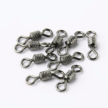 50pcs/Box Stainless Steel Fishing Connector Barrel Swivel Rolling Ball Sinker Tool Tackle Goods for Fly Fishing Hook Lure