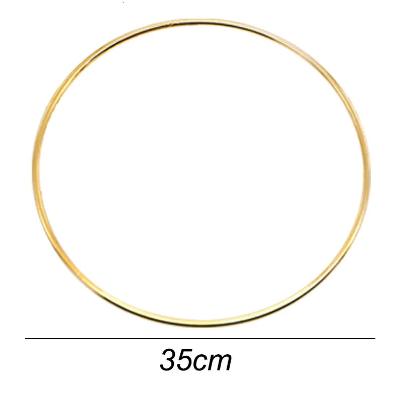 Eid Ramadan Wooden Hanging Ornaments for Ramadan Kareem DIY Wreath Supplies Islam Party Metal Ring Wreath Party Decorations