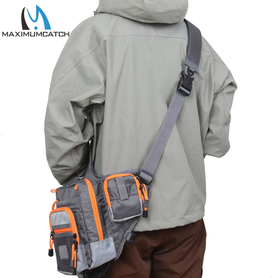 Maximumcatch Crossbody Fishing Sling Bag Waterproof Multi Function Fishing Lure Takle Bag Pack