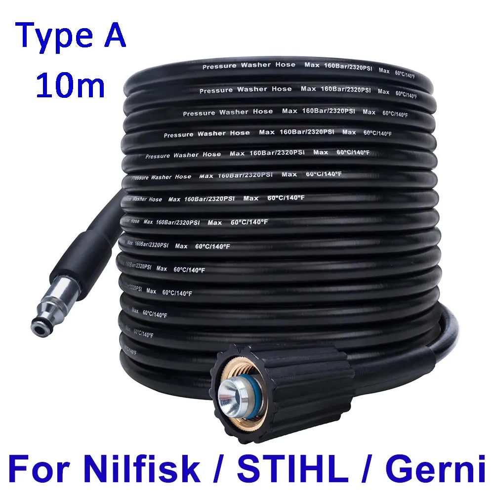 6~10m High Pressure Water Cleaning Hose Pipe Cord Pressure Washer Hose Car Washer Water Hose for Nilfisk STIHL Gerni HUSQVARNA