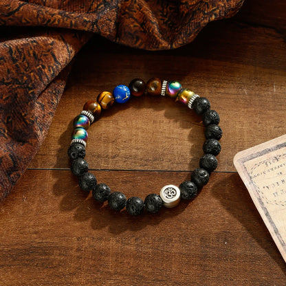 Buddhism Yoga Balance Bracelet Men Bileklik Black Matte Natural Stone Beads Bracelet for Women Braclet Jewelry AB216
