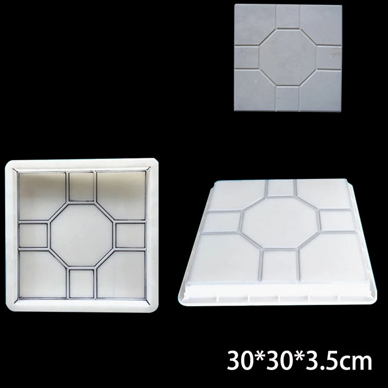 DIY Path Maker Concrete Mold Pavement Plastic Path Paving Cement Brick the Stone Road Paving Moulds Tool for Garden Decoration