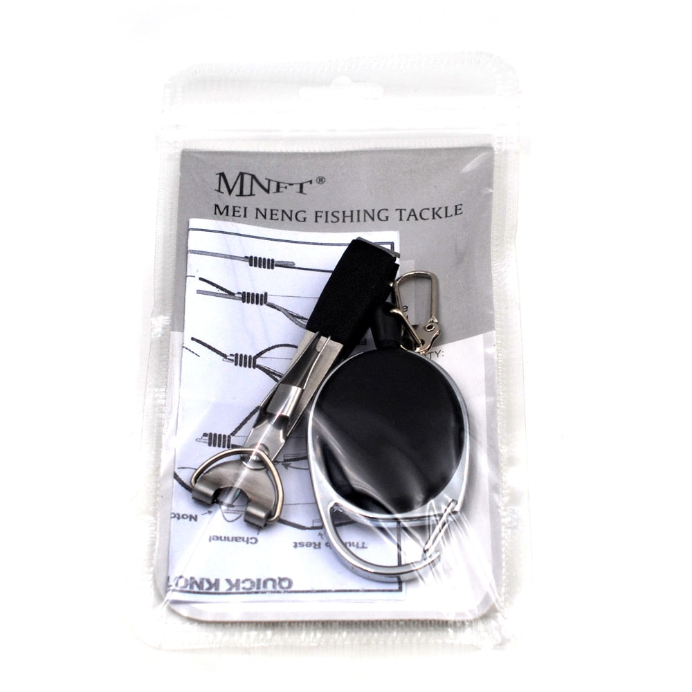 MNFT Pro Fast Tie Fishing Quick Knot Tool Nail Knotter Tying Line Cutter Clipper Nipper W/ Zinger Retractor Tackle Accessories