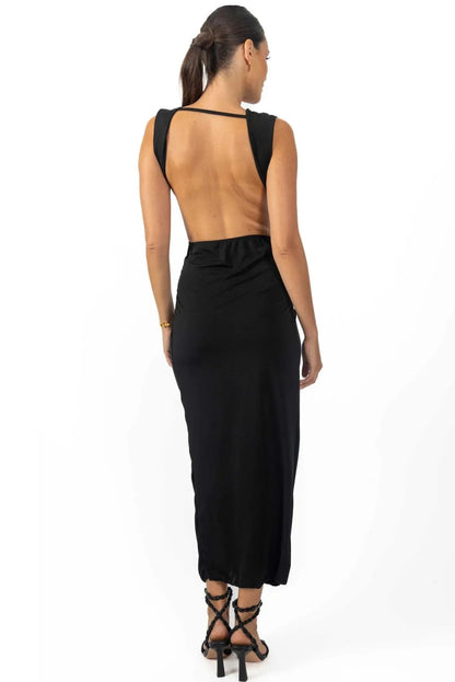 Bonnie Women's Backless Dress in Black
