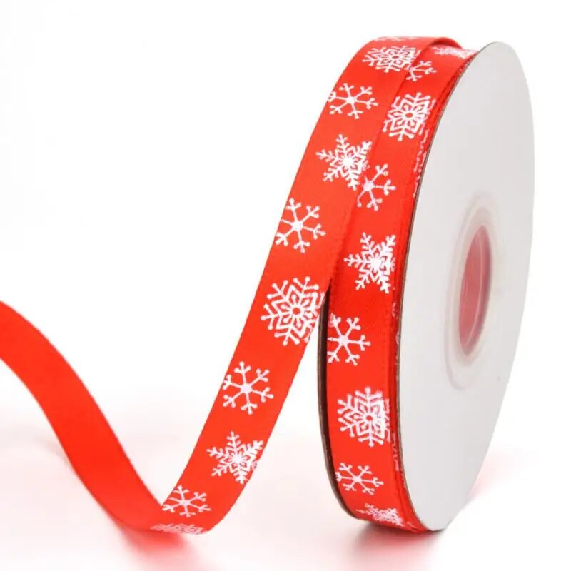 10Yards Christmas Decoration Ribbon DIY Handmade Printed  Polyester Party Christmas Wedding Party Packing Gilding Ribbon