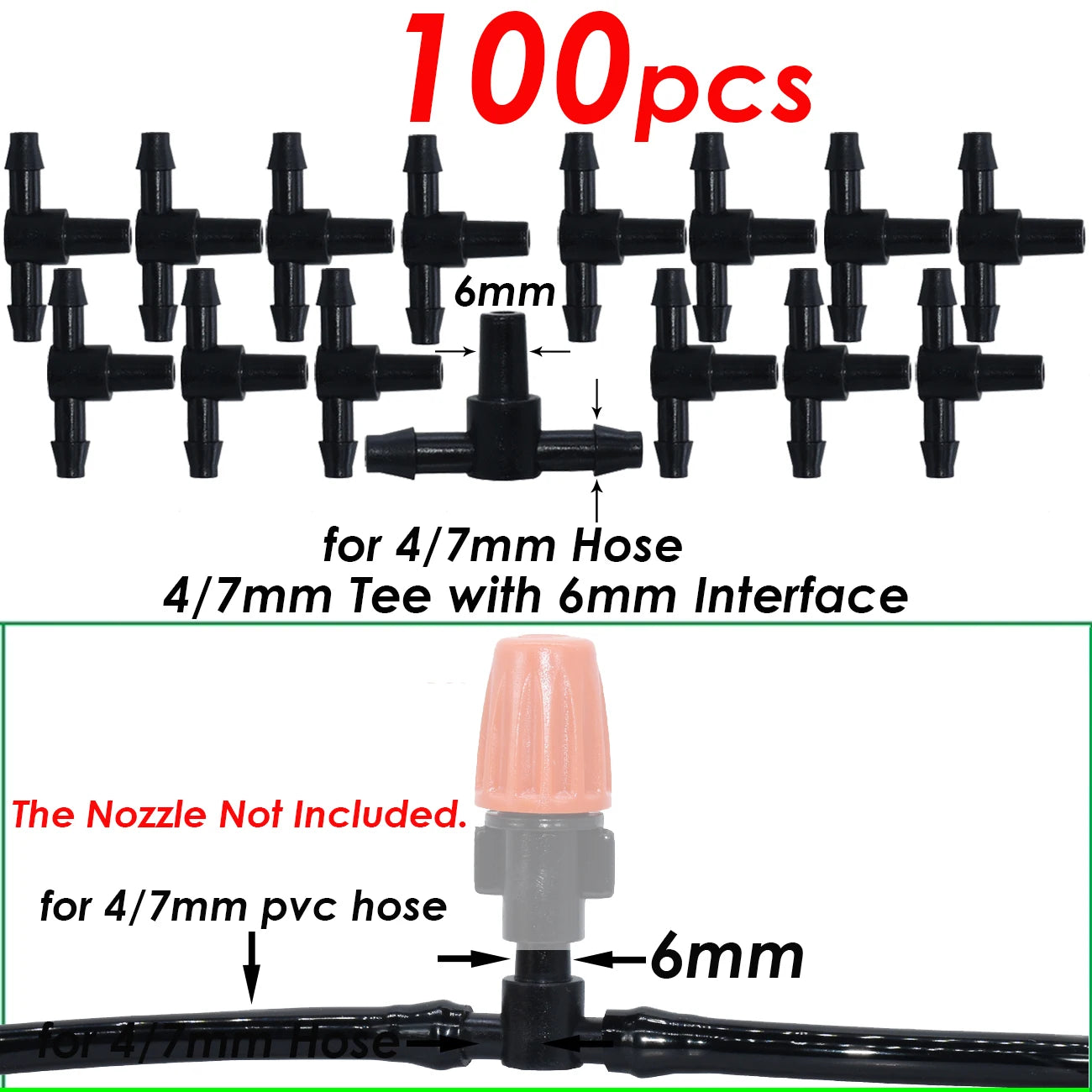 50-200pcs Durable 1/4'' C-Type Hook Fixed Stem Support Holder Stakes for 4/7mm Hose Flowerpot Drip Irrigation Fitting Greenhouse