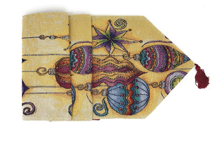 DaDa Bedding Set of 8 Pieces Bohemian Ornaments Table Tapestry - 4 Placemats, 2 Table Runners, 2 Throw Pillow Covers (14