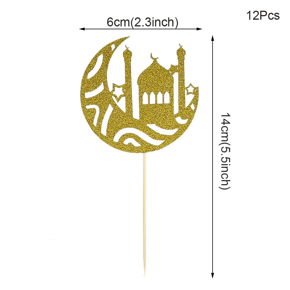 Ramadan Decoration Party Supplies EID Mubarak Paper Plate Cup for Ramadan Mubarak EID Party Home Decoration Islam Muslim Party