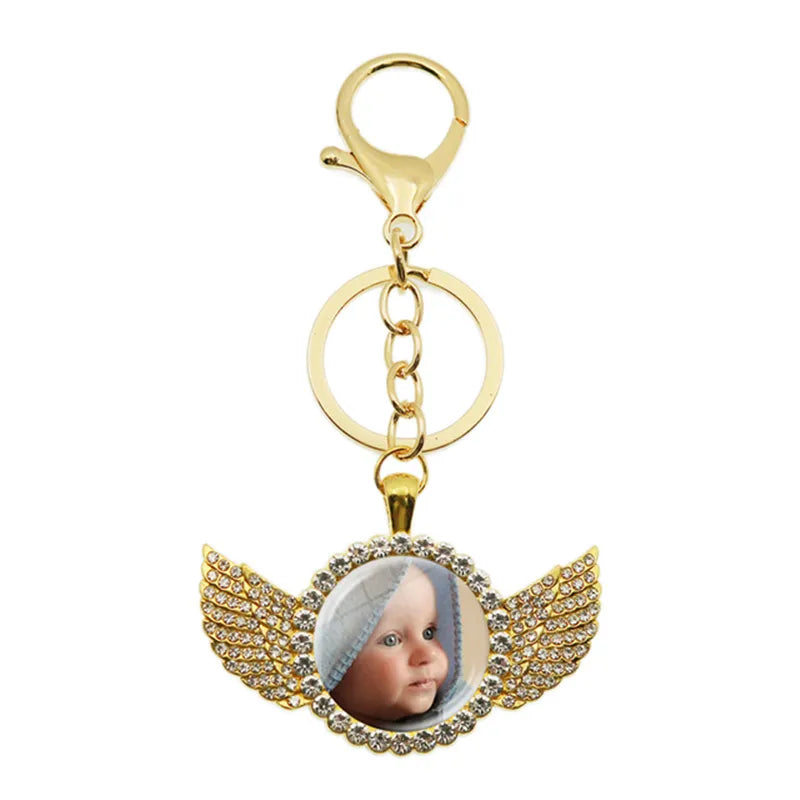 Personalized Custom Keychain Photo Mum Dad Baby Children Grandpa Parents Custom Designed Photo for Family Anniversary