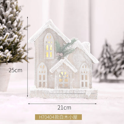Creative Christmas Wooden Decorative House Pendant Simulation Street Light Model Light Christmas Party Home Decoration Navidad