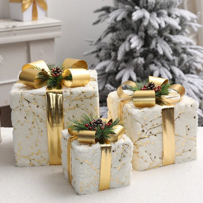 Creative Ornaments Christmas Decoration Glowing Christmas Deer Christmas Tree Ornaments Reindeer Family New Year Decoration